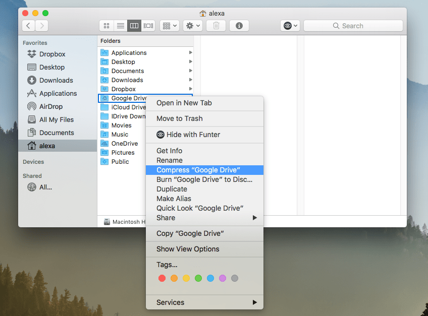 make a folder for other folders on mac